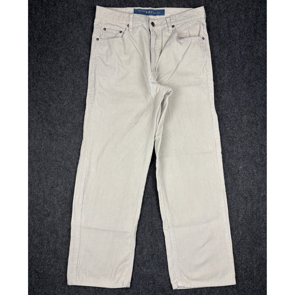 Vintage LEI Corduroy Jeans Cream Off White Straight Leg 31x30 Fits 30x28